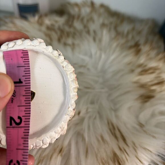 Shabby Chick White Pink Floral Cage That Hangs with 2 Lovebirds - Picture 8 of 8